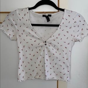 Rose Print Crop Top